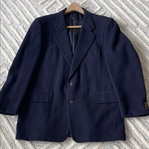 Hickey Freeman navy 100% camel hair sport coat